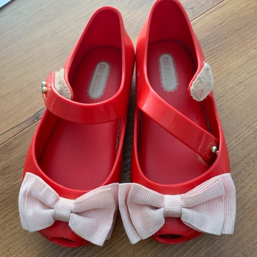 Mini Melissa red bow toddler Mary Jane